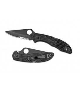 Нож Spyderco Delica 4 Plain/Serrated, Black Blade