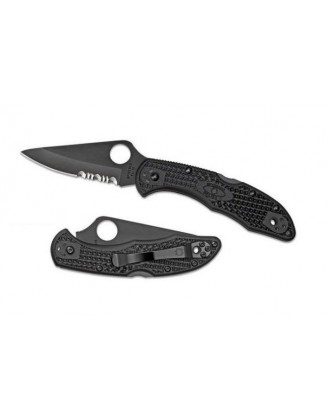 Нож Spyderco Delica 4 Plain/Serrated, Black Blade