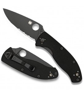 Нож Spyderco Tenacious Black, полусеррейтор