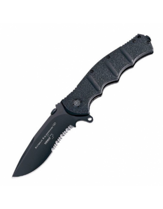 Нож Boker Plus AK-101 Black Blade, полусеррейтор