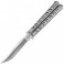 Нож бабочка Benchmade с кривым лезвием (длина: 24cm, лезвие: 10cm), silver