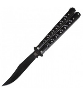 Нож бабочка Benchmade с кривым лезвием (длина: 24cm, лезвие: 10cm), черный