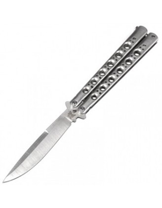 Нож бабочка Benchmade с лезвием лепесток (длина: 24cm, лезвие: 10cm), silver