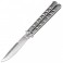 Нож бабочка Benchmade с лезвием лепесток (длина: 24cm, лезвие: 10cm), silver