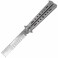 Нож бабочка тренировочный Benchmade, лезвие-расческа (длина: 22cm, лезвие: 9.5cm), silver