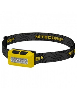 Фонарь налобный Nitecore NU10 (4xLED + RED LED, 160 люмен, 7 режимов, USB), желтый