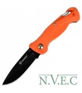 Нож складной Ganzo G611 + свисток (длина: 19cm, лезвие: 7.5cm), оранжевый