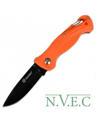 Нож складной Ganzo G611 + свисток (длина: 19cm, лезвие: 7.5cm), оранжевый