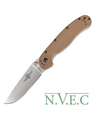 Нож складной Ontario RAT-1 D2 (длина: 216мм, лезвие: 89мм, сатин), coyote brown 8867CB