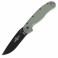 Нож складной Ontario RAT-1 (длина: 219мм, лезвие: 84мм, чёрное), olive drab 8846OD