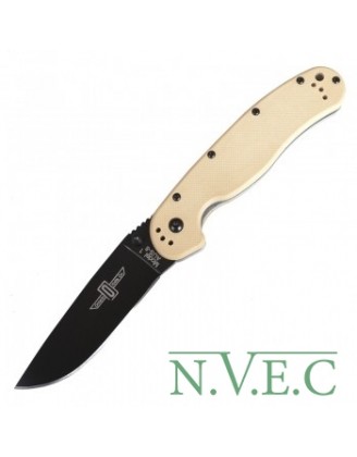 Нож складной Ontario RAT-1 (длина: 219мм, лезвие: 84мм, чёрное), tan 8846DT