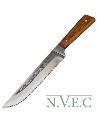 Нож бытовой, кухонный Спутник (270 х 28 x 1.5 мм), с притыном и пилой