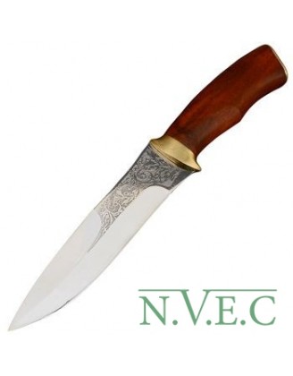 Нож эксклюзивный Спутник "Охотничий Кинжал" (длина: 28cm, лезвие: 15.5cm), в кожаных ножнах