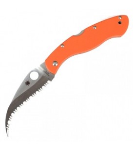 Нож складной керамбит SPYDERCO Civilian C12GS (длина: 23.0см, лезвие: 10.5см), оранжевый
