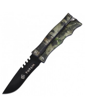 Нож бабочка Columbia с камуфляжной рукояткой (длина: 22cm, лезвие: 10cm) Нож бабочка Columbia с камуфляжной рукояткой (длина: 22cm, лезвие: 10cm)