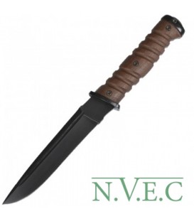Нож фиксированный Бiла Зброя Крук (длина: 265мм, лезвие: 145мм, сталь: X12MФ), рукоять эбонит