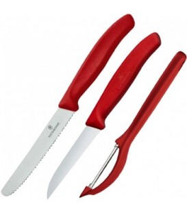 Набор кухонных ножей Victorinox Swiss Classic Paring Set (3 предмета), красный 6.7111.31