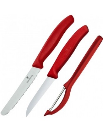 Набор кухонных ножей Victorinox Swiss Classic Paring Set (3 предмета), красный 6.7111.31 Набор кухонных ножей Victorinox Swiss Classic Paring Set (3 предмета), красный 6.7111.31