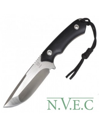 Нож фиксированный Fox M3A (длина: 22.5см, лезвие: 11см), черный, ножны пластик