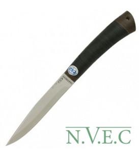 Нож А&Р Заноза, рукоять кожа (длина:22.5см, лезвие: 12.0см), ножны кожа