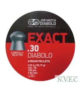 Пульки JSB Diabolo Exact кал.7,62  мм 3,25 гр (150 шт./бан.)
