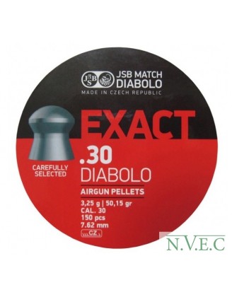 Пульки JSB Diabolo Exact кал.7,62  мм 3,25 гр (150 шт./бан.)