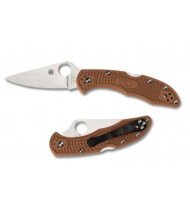 Нож Spyderco Delica 4 Flat Ground ц:коричневый