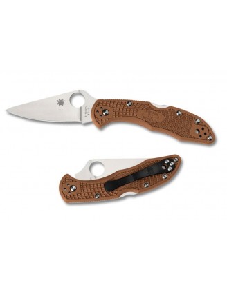 Нож Spyderco Delica 4 Flat Ground ц:коричневый