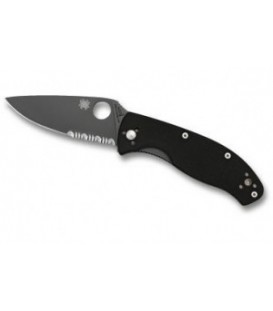 Нож Spyderco Tenacious Black Blade, полусеррейтор