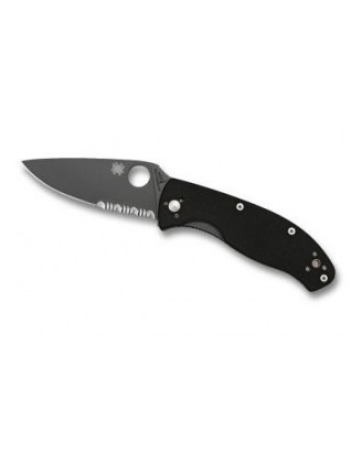 Нож Spyderco Tenacious Black Blade, полусеррейтор