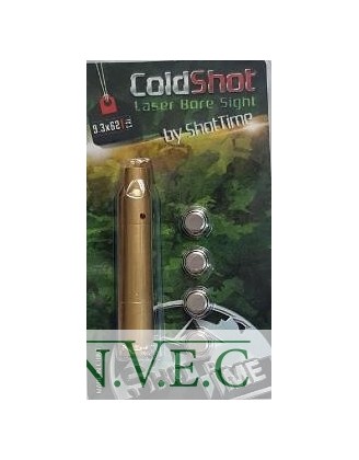 Лазерный патрон ShotTime ColdShot кал. 9.3X62, материал - латунь, лазер - красный, 655нМ