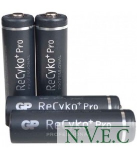 Аккумулятор никель-металлогидридный Ni-MH AA GP ReCyko+Pro, 1.2V (2000mAh), 4шт. в блистере