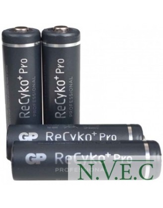 Аккумулятор никель-металлогидридный Ni-MH AA GP ReCyko+Pro, 1.2V (2000mAh), 4шт. в блистере