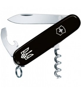 Нож складной, мультитул Victorinox Waiter Ukraine (84мм, 9 функций), черный 03303.3R1