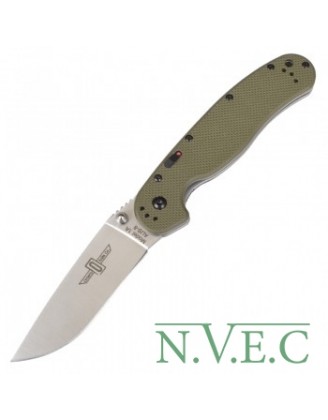 Нож складной Ontario RAT-1A (длина: 219мм, лезвие: 84мм, сатин), оливковый 8870OD