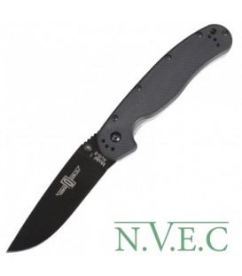 Нож складной Ontario RAT-1 (длина: 219мм, лезвие: 84мм, чёрное), черный 8846BR