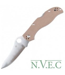 Нож складной Spyderco Stretch (длина: 210мм, лезвие: 94мм), коричневый