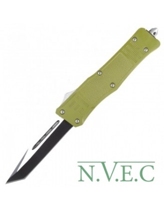 Нож автоматический Microtech Combat Troodon Tanto со стеклобоем (длина: 225мм, лезвие: 95мм),зеленый