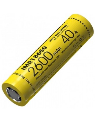 Аккумулятор литиевый Li-Ion IMR 18650 Nitecore 3.7V (40А, 2600mAh) Аккумулятор литиевый Li-Ion IMR 18650 Nitecore 3.7V (40А, 2600mAh)