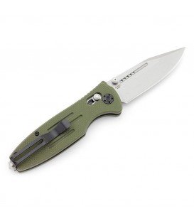 Нож складной Ganzo G702 (длина: 206мм, лезвие: 90мм, сатин), зеленый