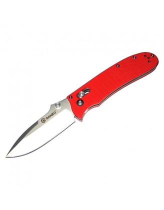 Нож складной Ganzo G704 (длина: 206мм, лезвие: 90мм, сатин), красный