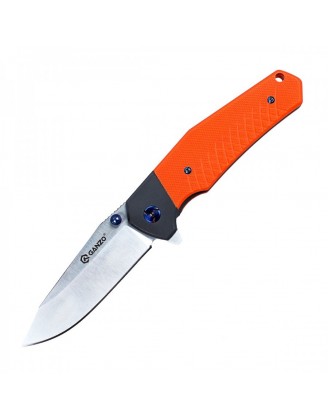 Нож складной Ganzo G7491 (длина: 205мм, лезвие: 87мм, сатин), оранжевый