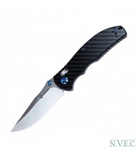 Нож складной Ganzo G7501-CF (длина: 210мм, лезвие: 89мм, сатин), черный