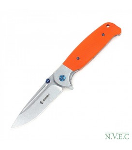 Нож складной Ganzo G7522 (длина: 210мм, лезвие: 89мм, сатин), оранжевый