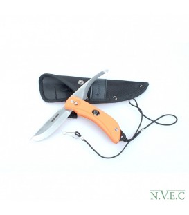 Нож складной Ganzo G802 (длина: 210мм, лезвие: 90мм, сатин), оранжевый