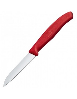 Нож бытовой, кухонный Victorinox SwissClassic Paring (лезвие: 80мм), красный 6.7401