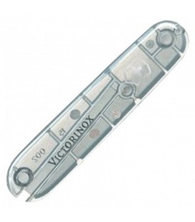 Накладка на ручку ножа with Logo Victorinox (91мм), передняя, прозрачная серебристая C3607.T3