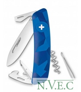 Нож Swiza C03, голубой  livor, 11 ф., штопор (KNI.0030.2030)