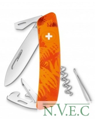 Нож Swiza C03, оранж. filix, 11 ф., штопор (KNI.0030.2060)