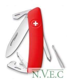 Нож Swiza D04, красный, 11 ф., отвертка (KNI.0040.1000)